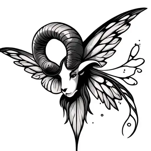 Aries Sign And Fairy Wings