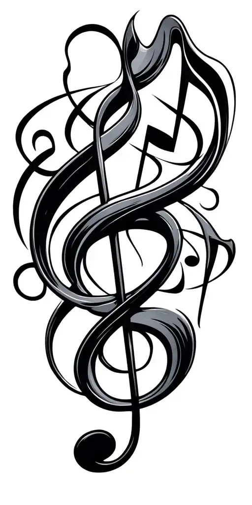 Musical Notes Swirling