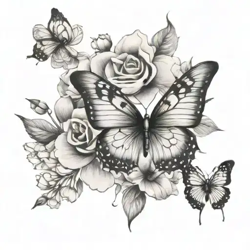 Butterfly And Flowers With Quote