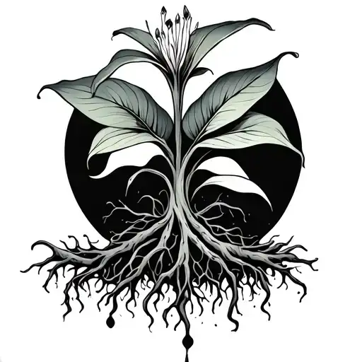 Roots Turning Into A Lilly Plant Growing