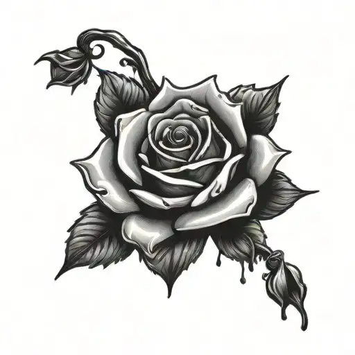 Finger In Rose Dripping Blood