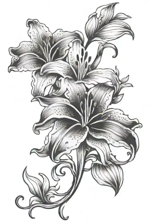 Abstract Lilly Flower Intertwined