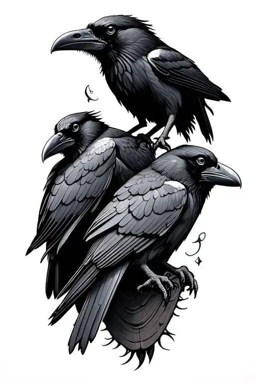 Two Ravens Perched Regally On The Sturdy