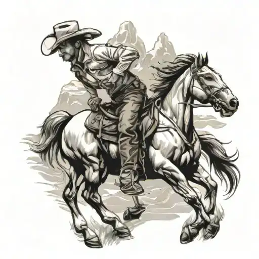 Wyoming Cowboy And Mtns