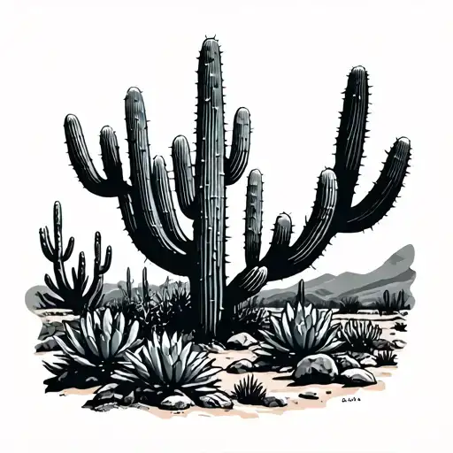 Arizona Landscape Filled With Cacti