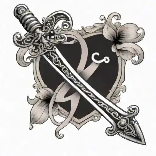 Feminine Sword With Breast Cancer Ribbon