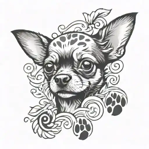 Chihuahua Paw Print Integrated