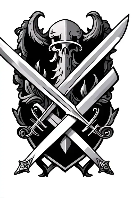 Swords Crossed With Crest