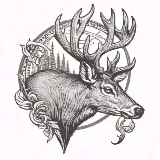 Big Buck Deer With Head Down Coming At You