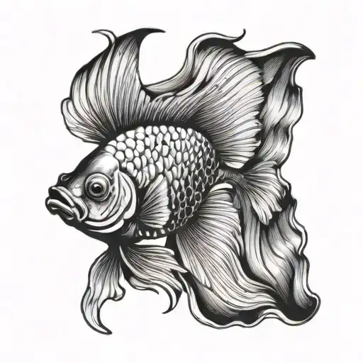 Beta Fish Swimming Gracefully
