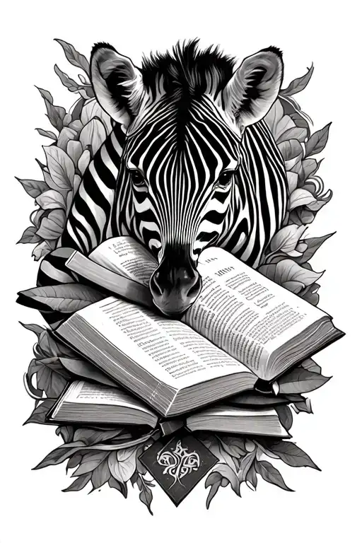 Zebra And Bible And A Cross Intertwined
