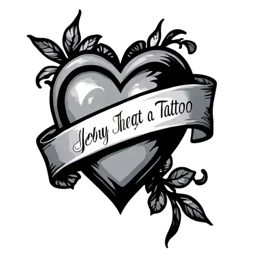 Heart With Banner Wrapped