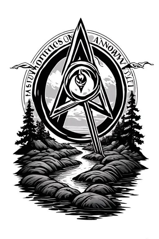 Narcotics Anonymous Symbol With River Flowing Through It
