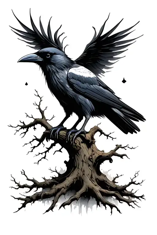 Raven And Tree