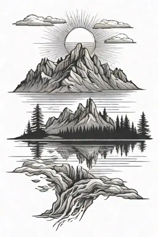 Mountains Lakes Nature Fall Sun