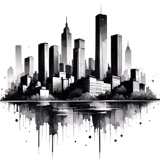 Abstract Pittsburgh Skyline