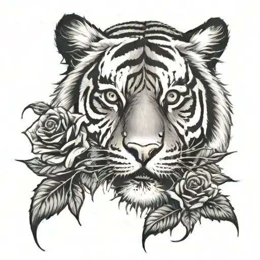 Tiger Scratch Marks Rose Vine Wrapped