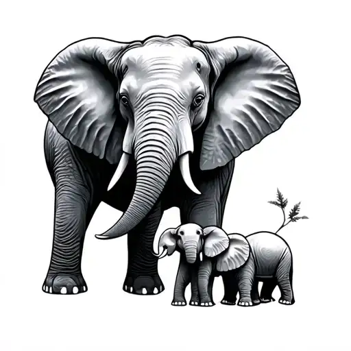 Elephant And Babies