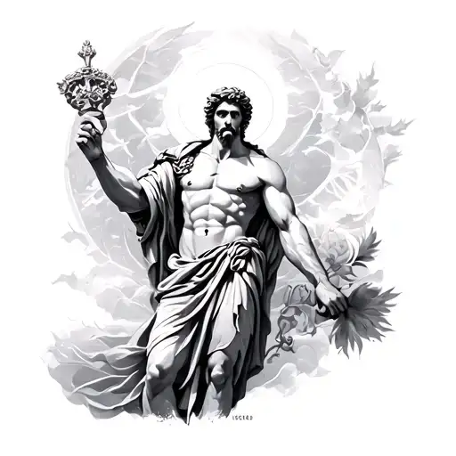 Greek God Full Body And Fethers