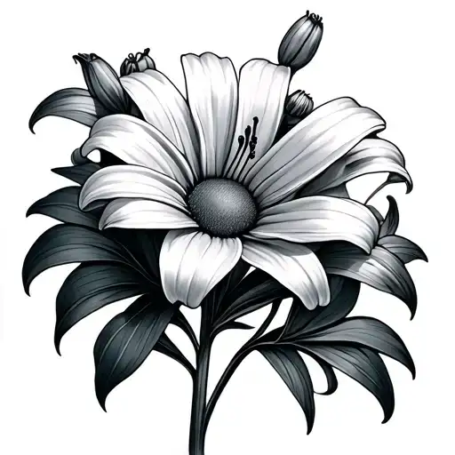 Daisy And Lily Blooming