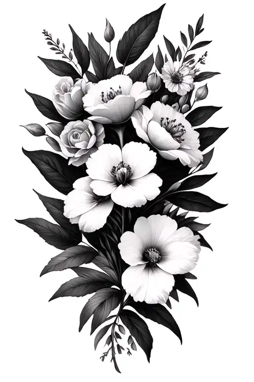 Birth Flowers September January December February For Half Sleeve