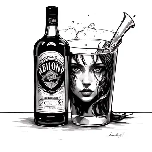 Internal Struggles Woman And Liquor