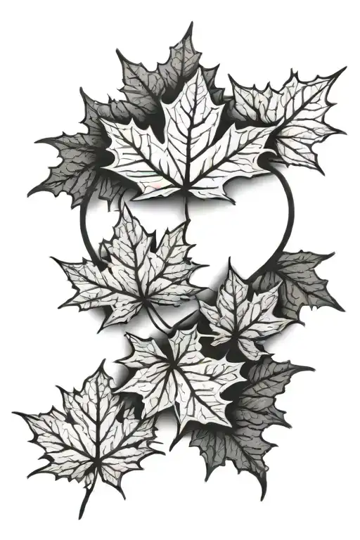 Maple Leaf Pile Surrounding Heart