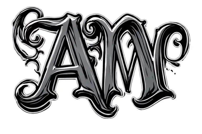 A Simple Tattoo Design Featuring Letter A And M Letter