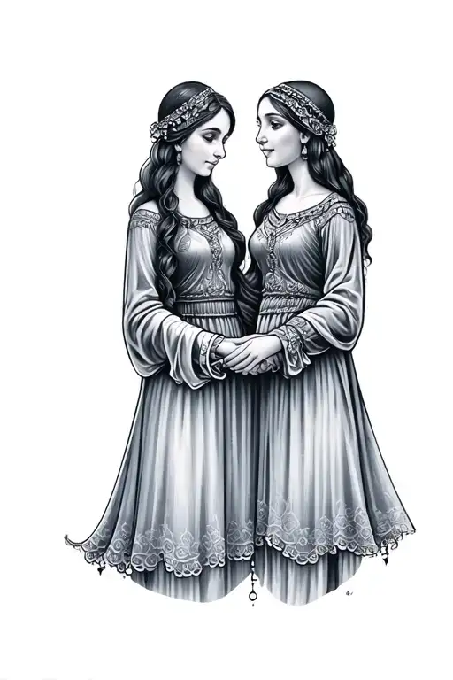 Sisters Holding Hands