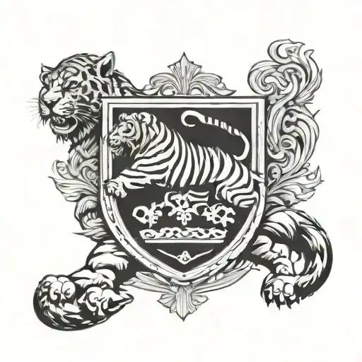 Coat Of Arms Of Vladivostok With A Tiger