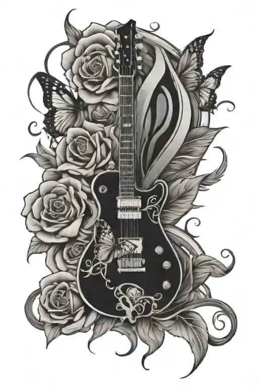 Butterfly Rose Electric Guitar