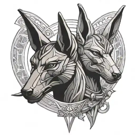 Anubis And Amon Ra Tatoo