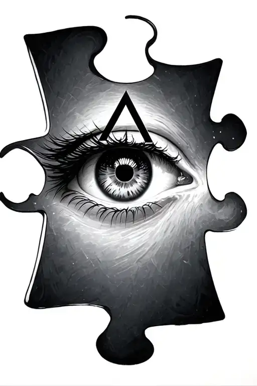 Puzzle Piece Illuminati Eye