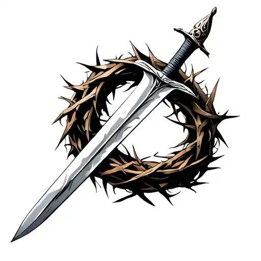Sword With Crown Of Thorns