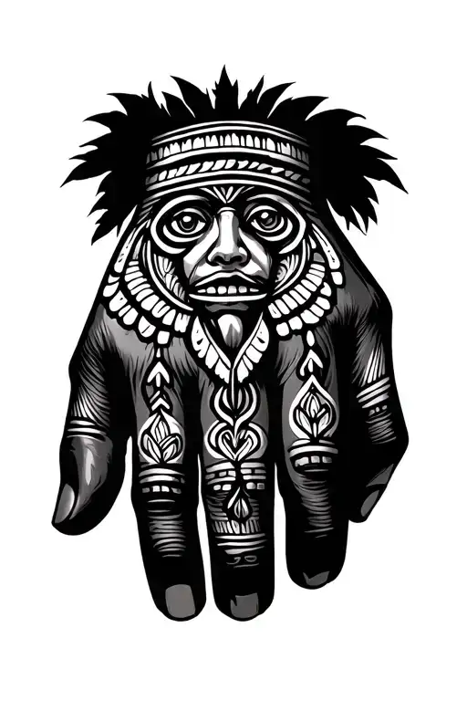 Ojibwe Hand Tattoo Design