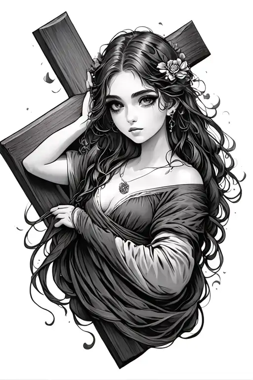 Anime Girl On A Cross