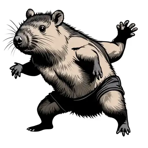 Wombat Dancing In Shorts
