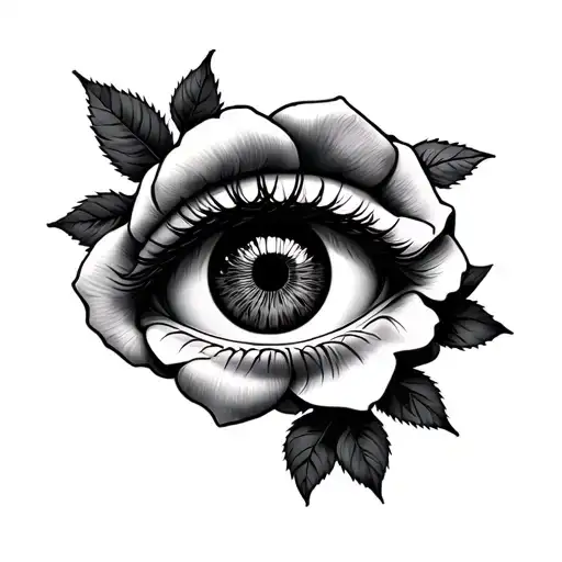 Eye And Rose Around It
