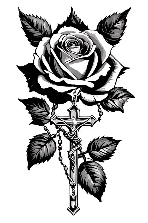 Rosary On Top Of Rose