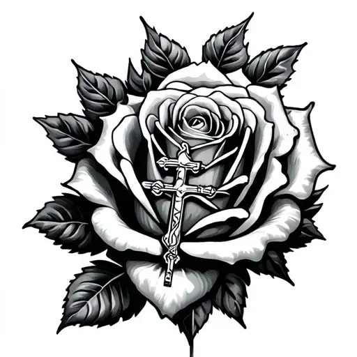 Rosary On Top Of Rose