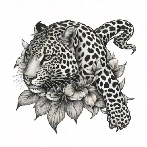 Leopard And Flower