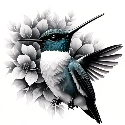 Black White Hummingbird