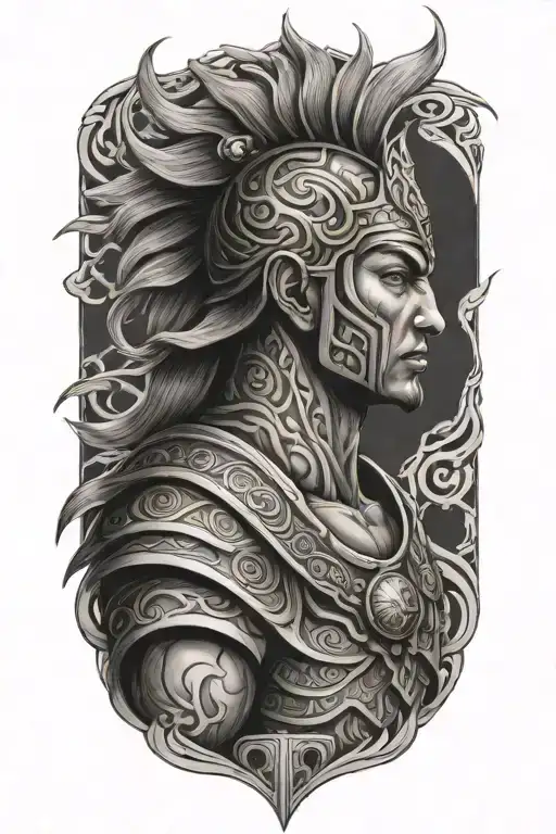 God Warrior With Wave Patterns