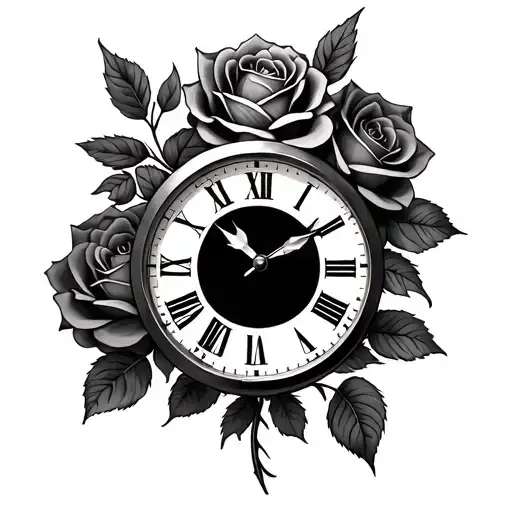 Roses With Clock Ang 2004