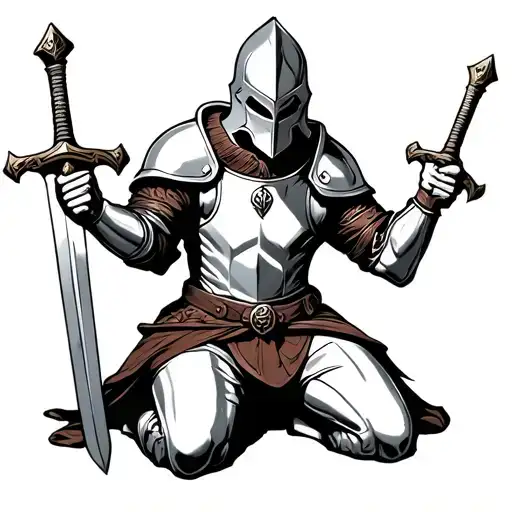 Knight Kneeling With Sword