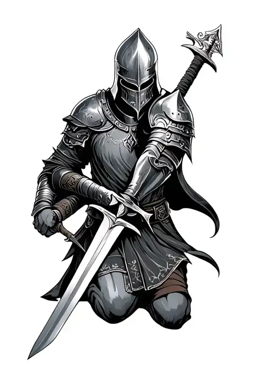 Knight Kneeling With Sword