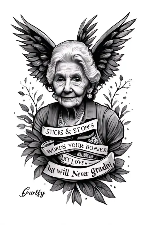 Sticks And Stones May Break Your Bones But Words Will Never Hurt You Love Grandma Gurley