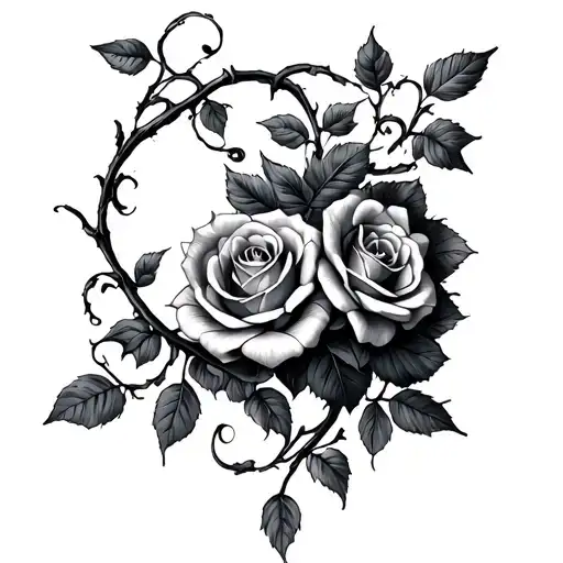 Vines With Roses Wrap Ed Around And Achor