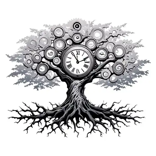 Tree Of Life With A Clock Gears