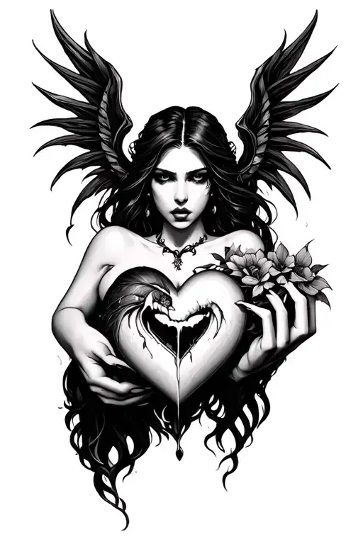 Lilith Biting Heart In Hand